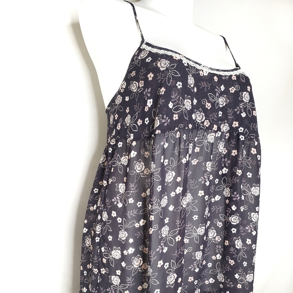 VS Angels Floral Semi Sheer Baby Doll Negligee Lg - Picture 6 of 10
